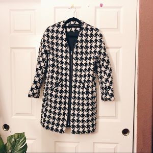 Zara Houndstooth Pattern Coat